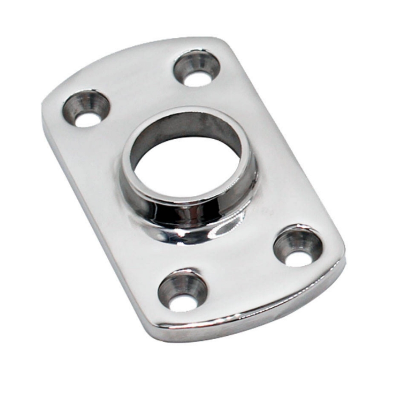 Weldable 316 SS Rectangular Handrail Base